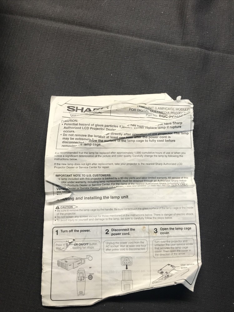 Sharp Projector PG-M10S With Remote, Power Cord, Case & Instructions Works