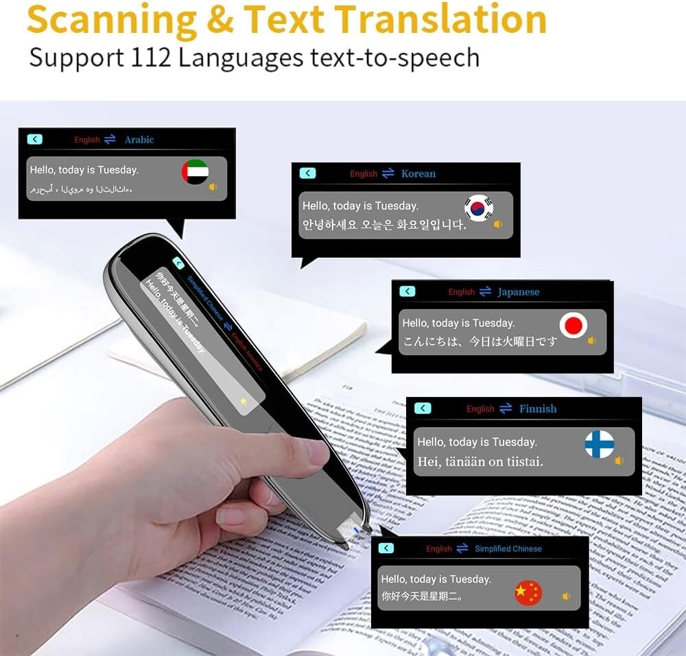 Portable Pen Scanning Translator for Language Learners Electronic Dictionary