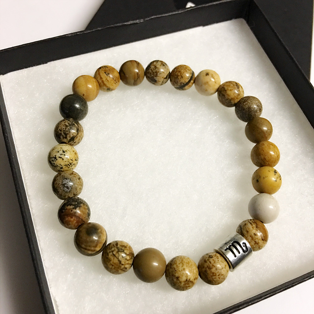Scorpio Bracelet Jasper Gemstone Bead