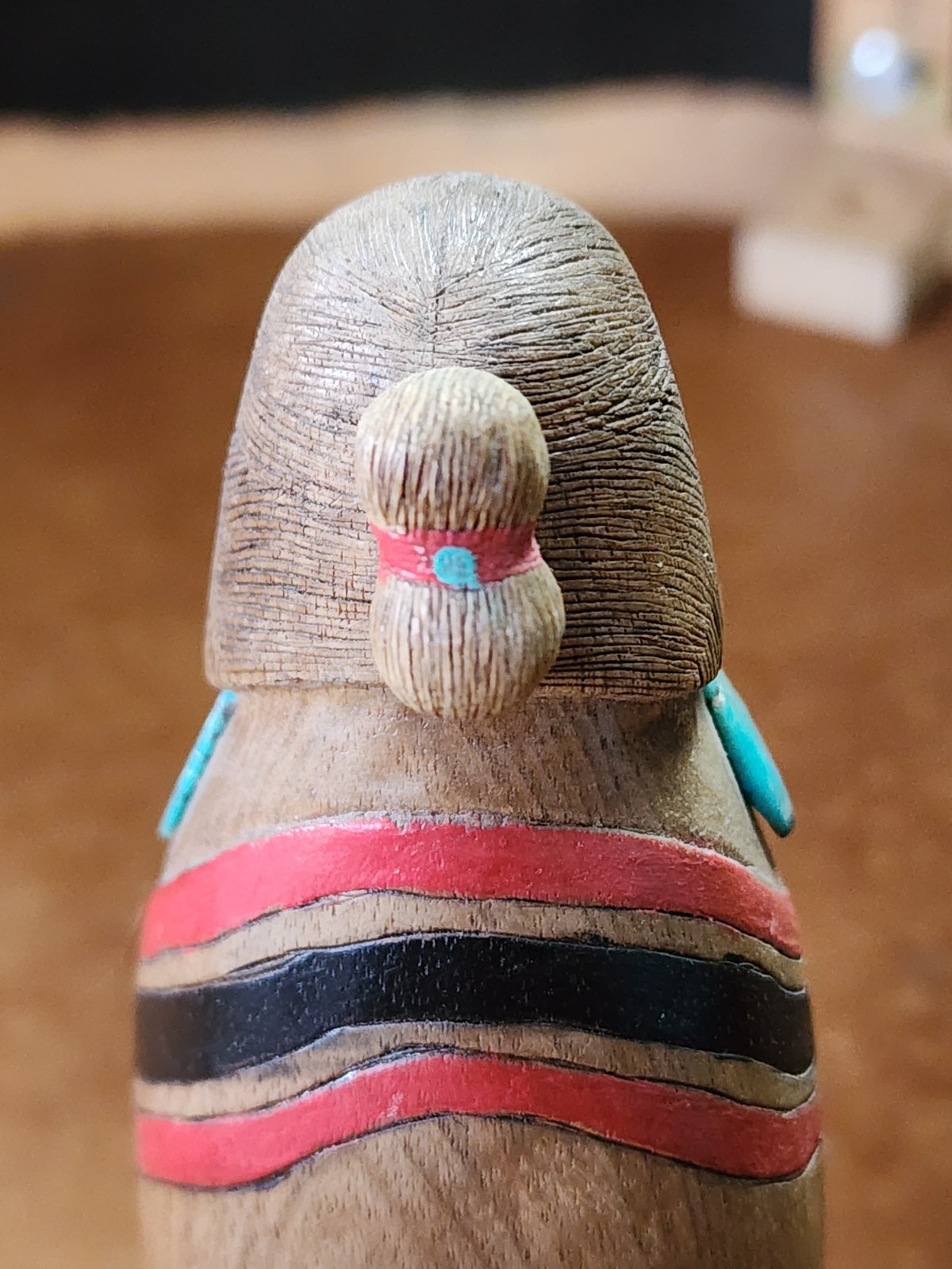 Vtg Native Hopi Hand Carved & Painted Long Hair Maiden Kachina Doll By O. Larson