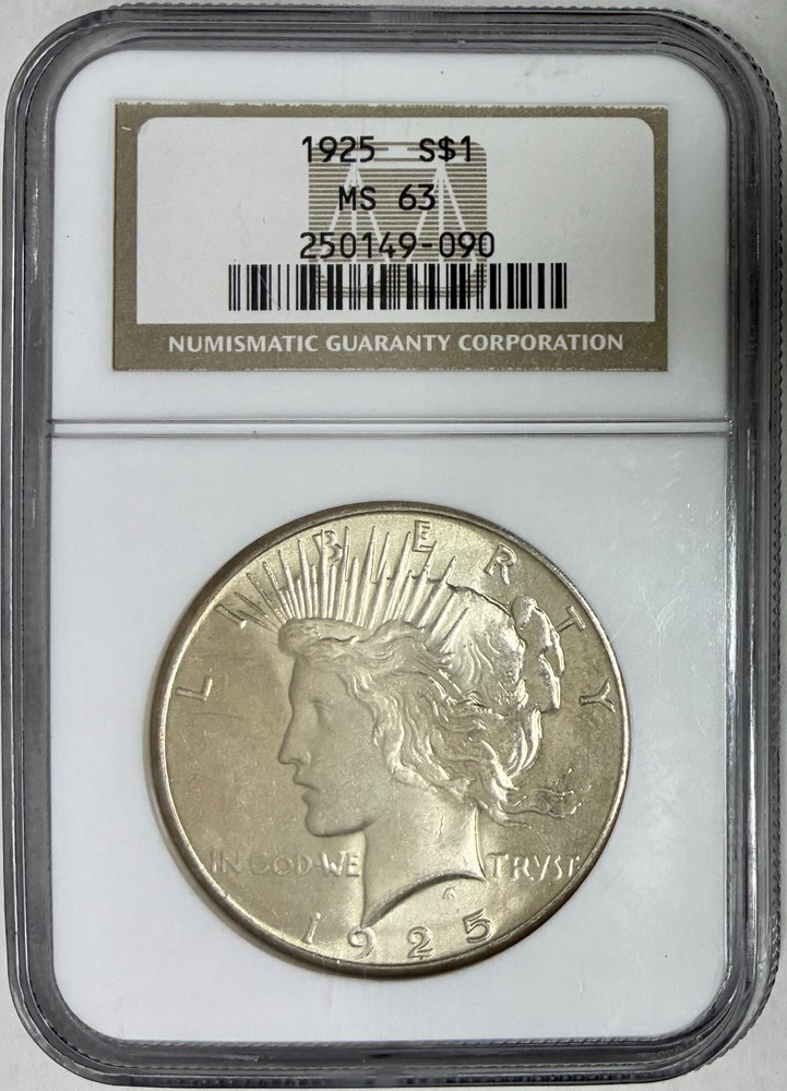 1925 Silver Peace Dollar, NGC MS-63