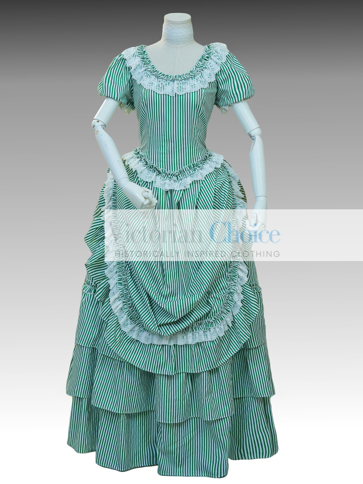 Victorian 1890s Cotton Bustle Dress Garden Tea Party Gown Period Theater 711