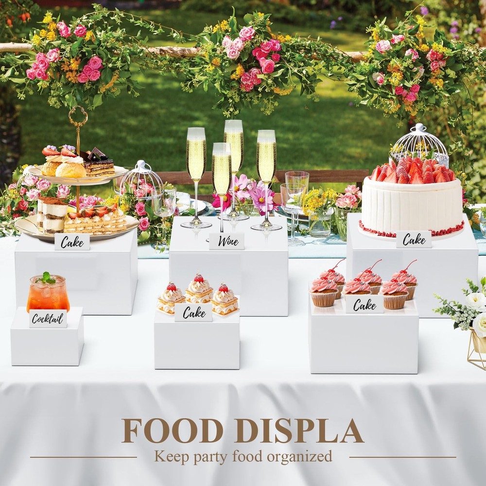 6 Pcs Buffet Risers, Food Risers for Buffet Table, Catering Dessert Cake Stan...