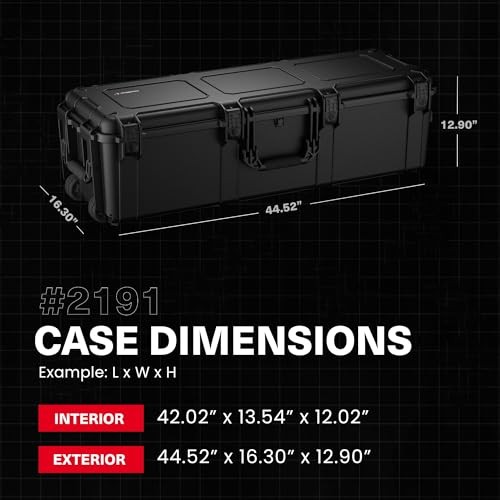 45" Empty Waterproof Hard Case w/Wheels – Lockable, TSA Approved Empty Case
