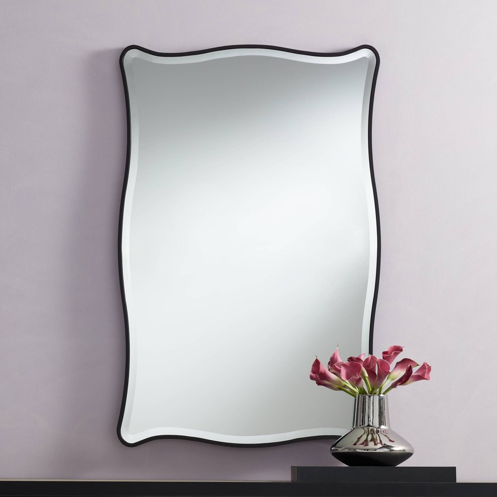 Hayes Matte Black 26" x 40" Rectangular Wall Mirror
