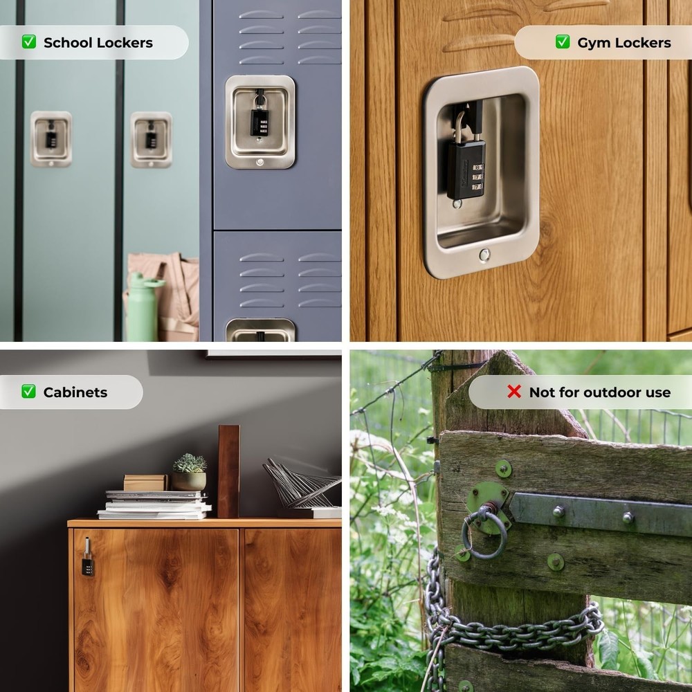 Master Lock Black Combination Padlock, Indoor Gym Locker Lock with Customizable