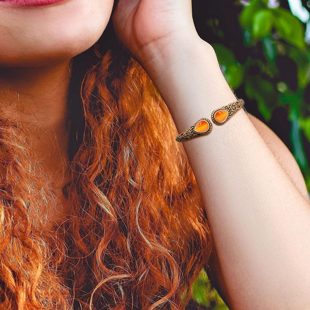 JEROOT Copper Bracelet for Women 99.99% Pure Solid adjustable, A