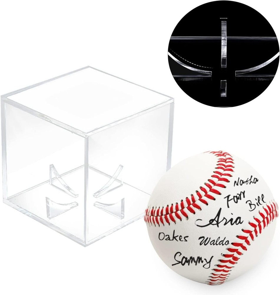 8 Pack Acrylic Baseball Case for Display, UV Protected 8 PC, Clear