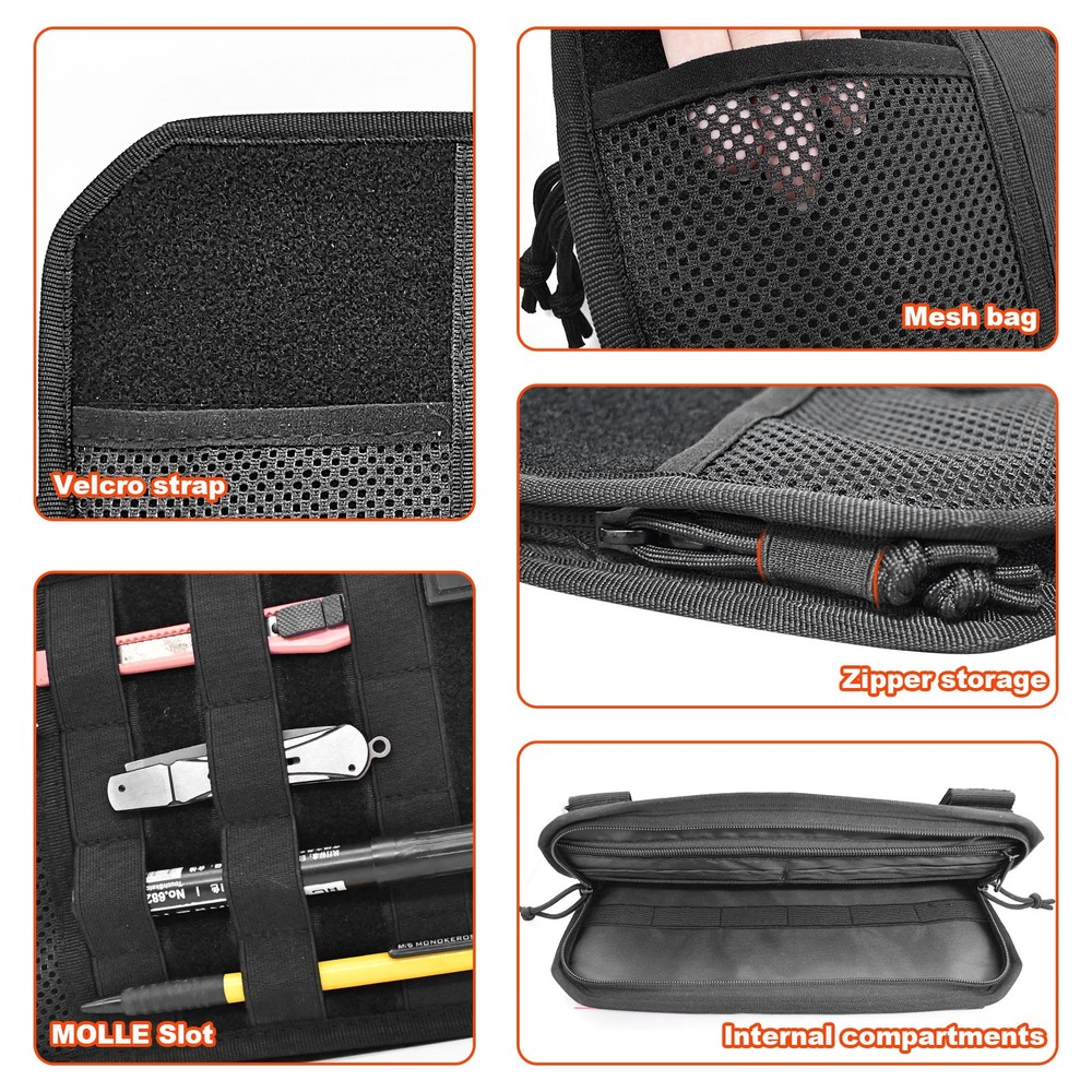 Black Polyester Car Sun Visor Organizer Pouch Bag Pocket Card Storage Holder