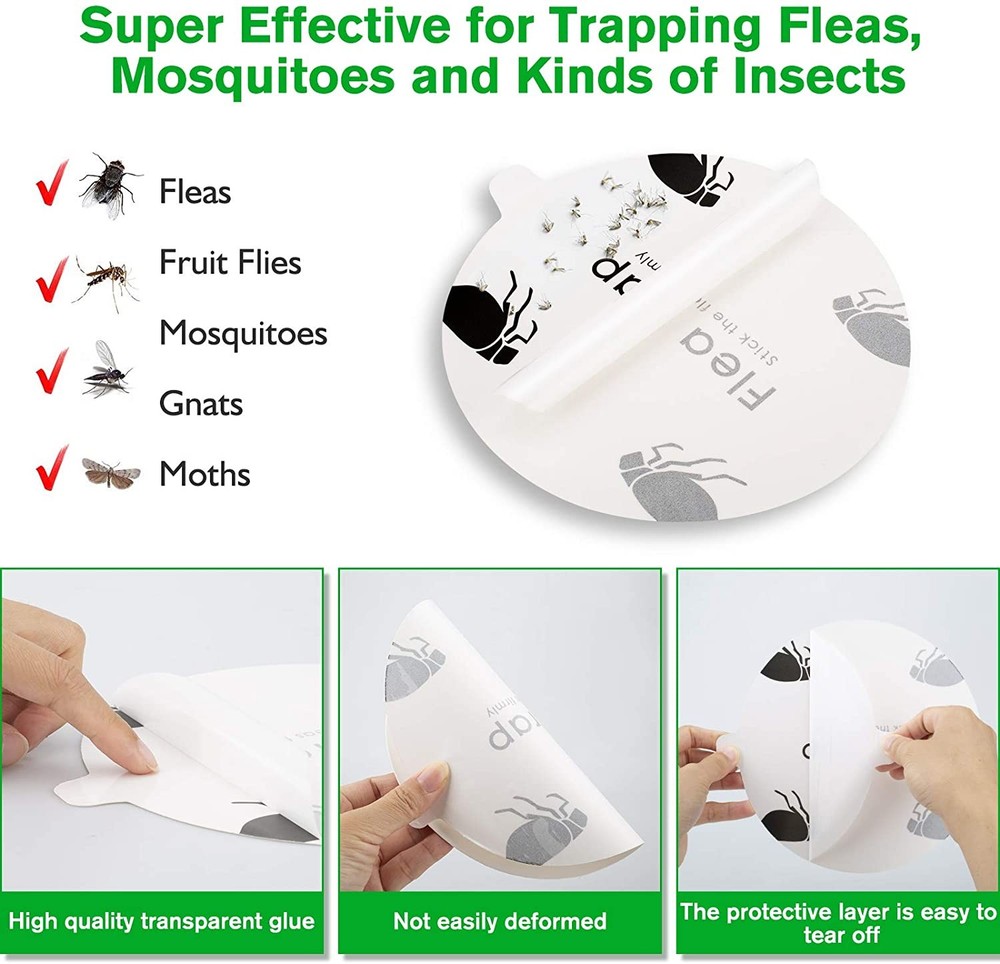 Disposable Flea Trap Sticker Sticky Dome Flea Trap Refill Flea Bed Bug Glue Disc