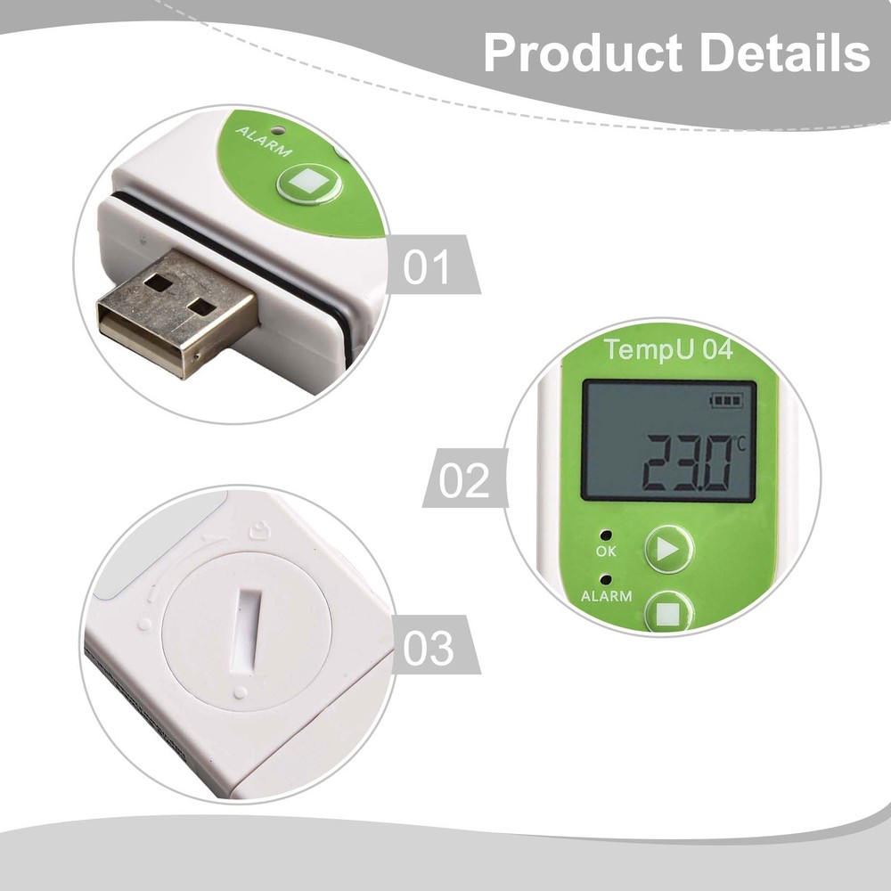Portable Temperature Recorder with High Accuracy and Easy Report Generation