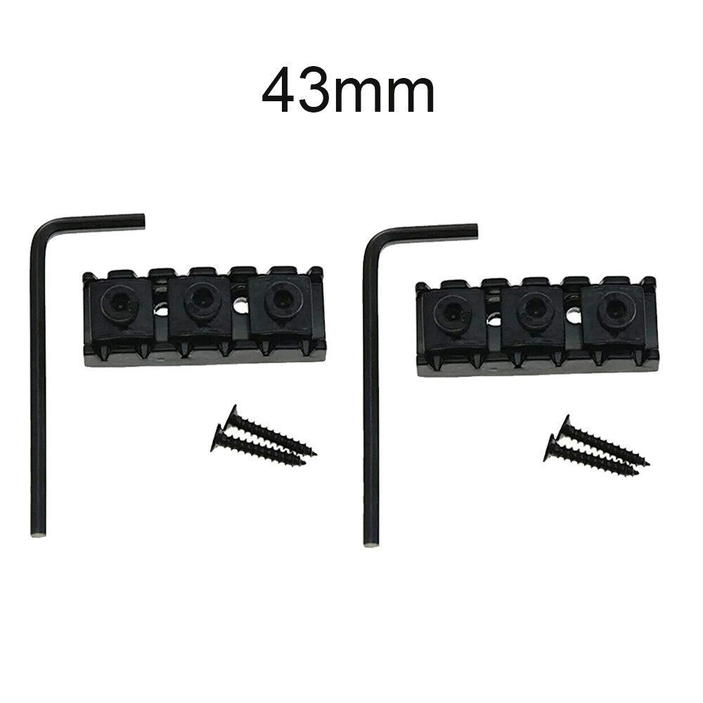 2 Sets 43mm Guitar Locking Nut String Lock For Floyd Rose Tremolo Bridge Black