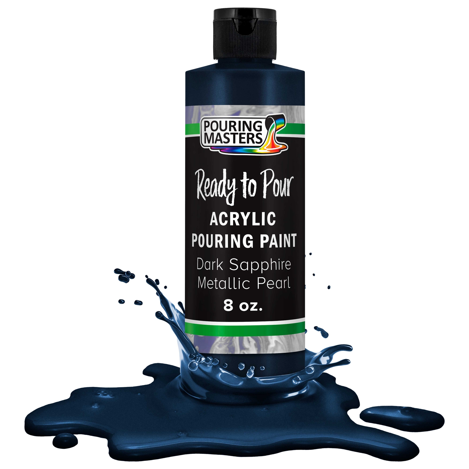 Pouring Masters Dark Sapphire Blue Metallic Pearl 8oz Water-Based Acrylic Paint