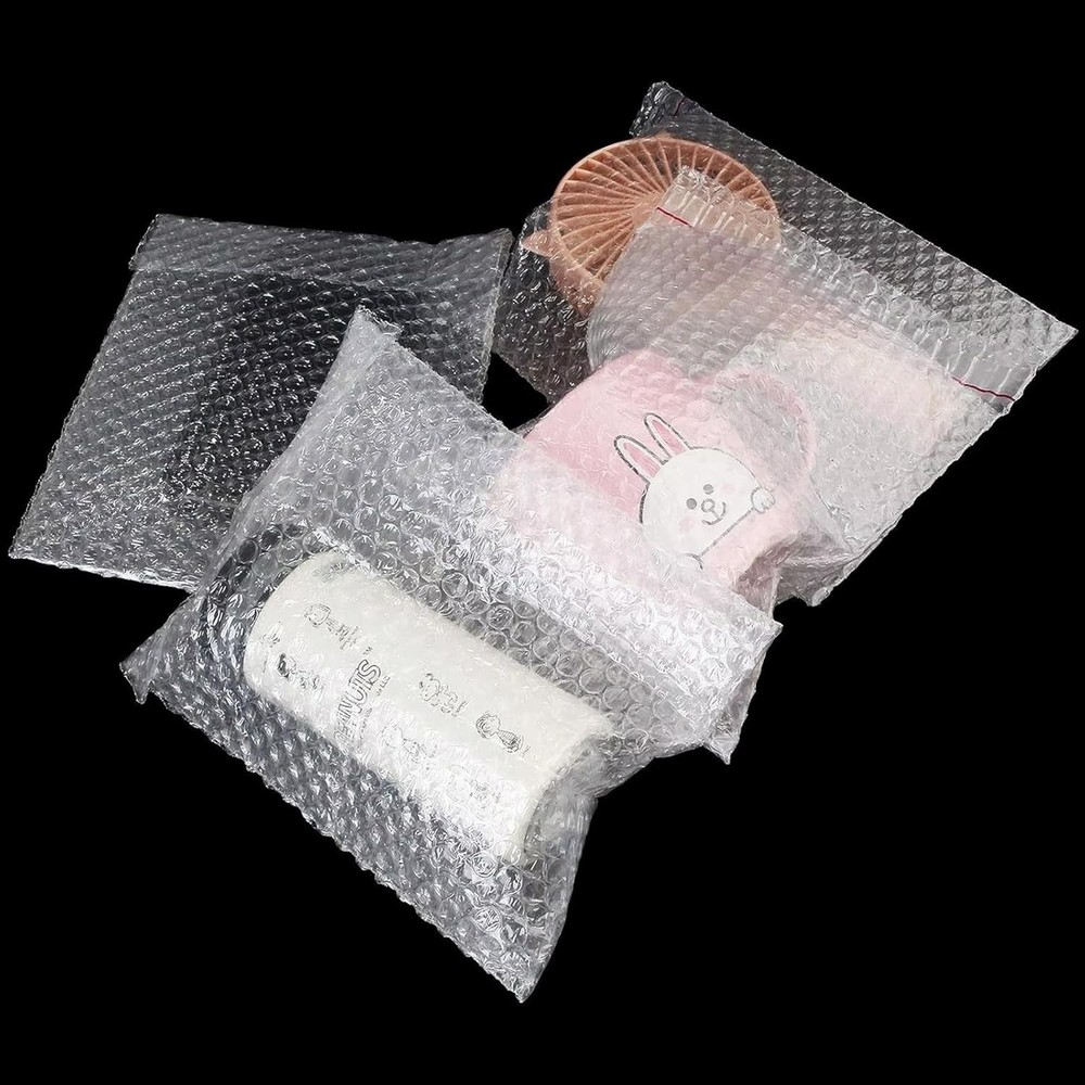 100PCS Clear Cushioned Bubble Out Bags Self Sealing