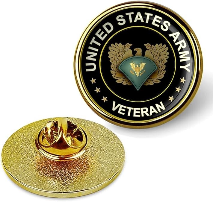Gold United States Army Veteran Lapel Pin Veteran Tie Suit Shirt Lapel Pin
