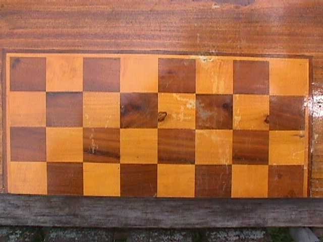 VINTAGE WOODEN FOLDING CHESS BOARD DECOR WALL ART YOU RESTORE