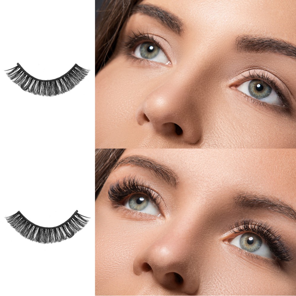 DH06-03 False Eyelashes for Makeup Black 10 Pair