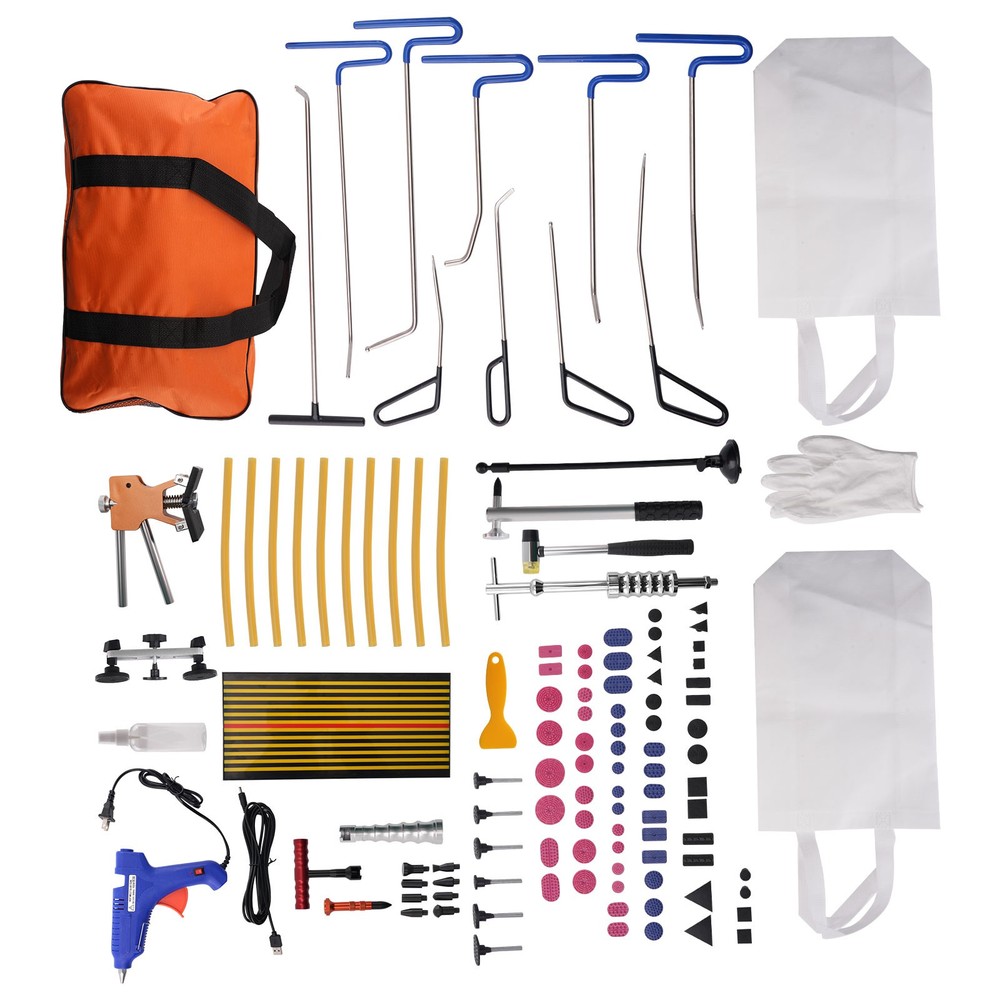 89pcs Auto Body Dent Removal Tool Kit PDR Puller Tabs Glue Gun Set