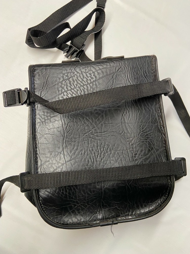 BILT Black Custom Motorcycle Leather Saddle Bag