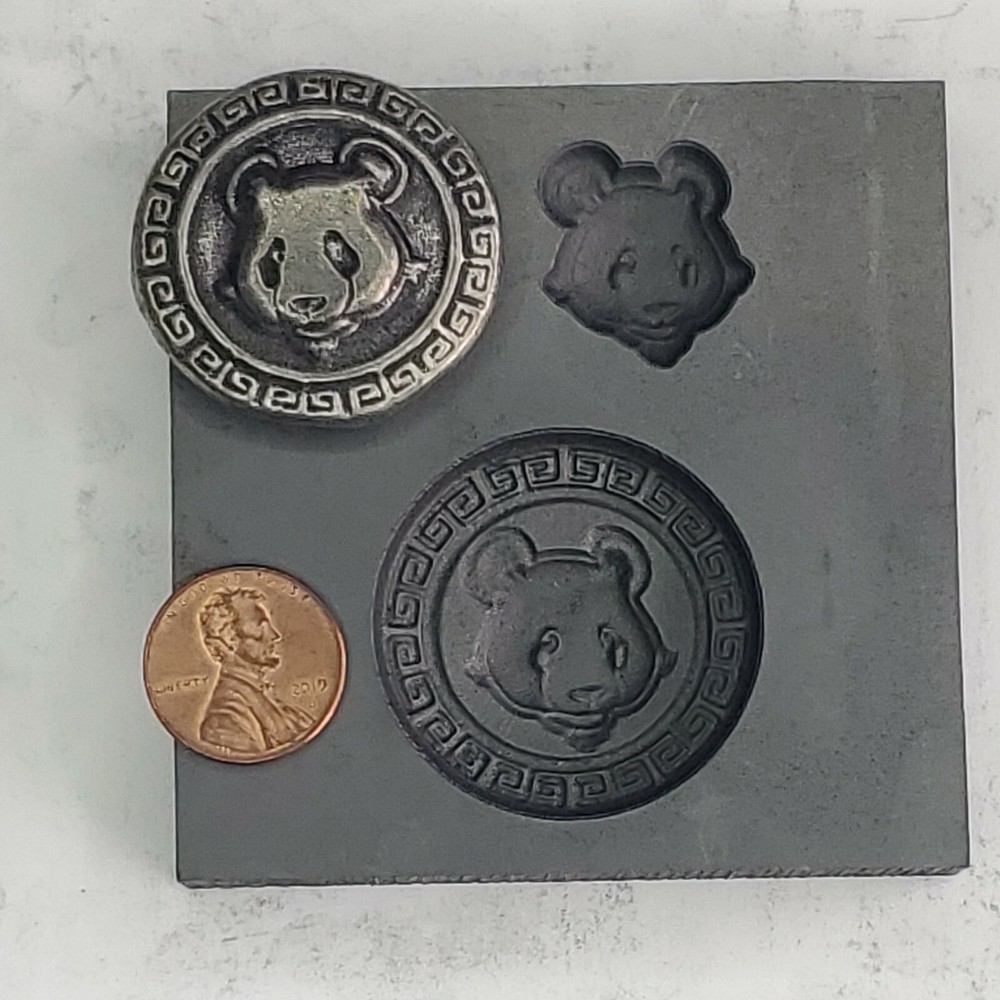 Panda 3D Graphite Ingot Mold for Gold Silver Copper Tin Melting Casting Refining