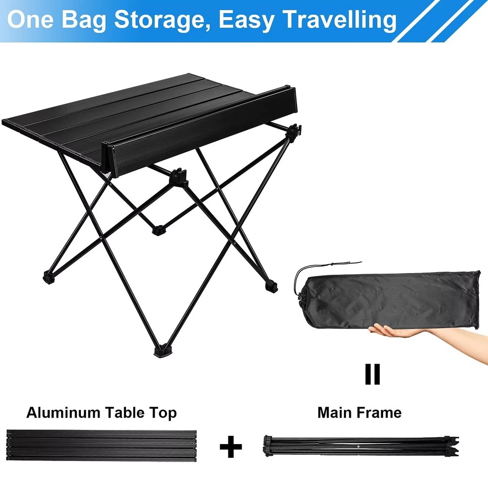 Medium Camping Table 22″L x16″W Portable Folding Camping Side Table with Carr...