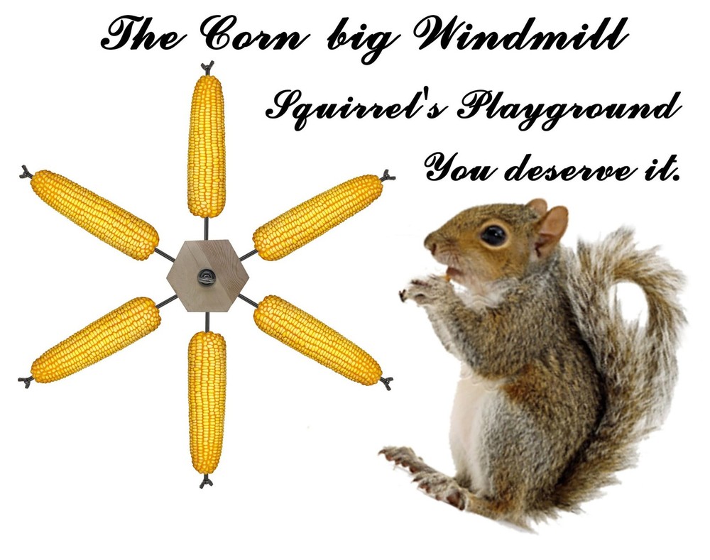 Windmill Squirrel Feeder for Outside, Squirrel Toys, Squirrel Spinner Feeder,...