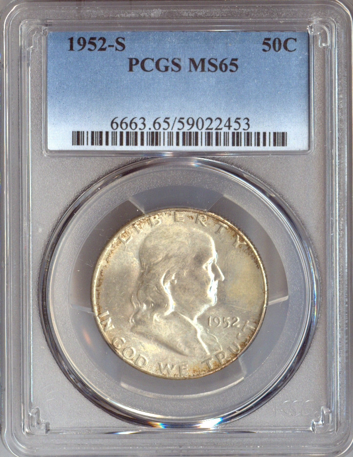 1952-S Silver Franklin Half Dollar PCGSS MS65 Quality
