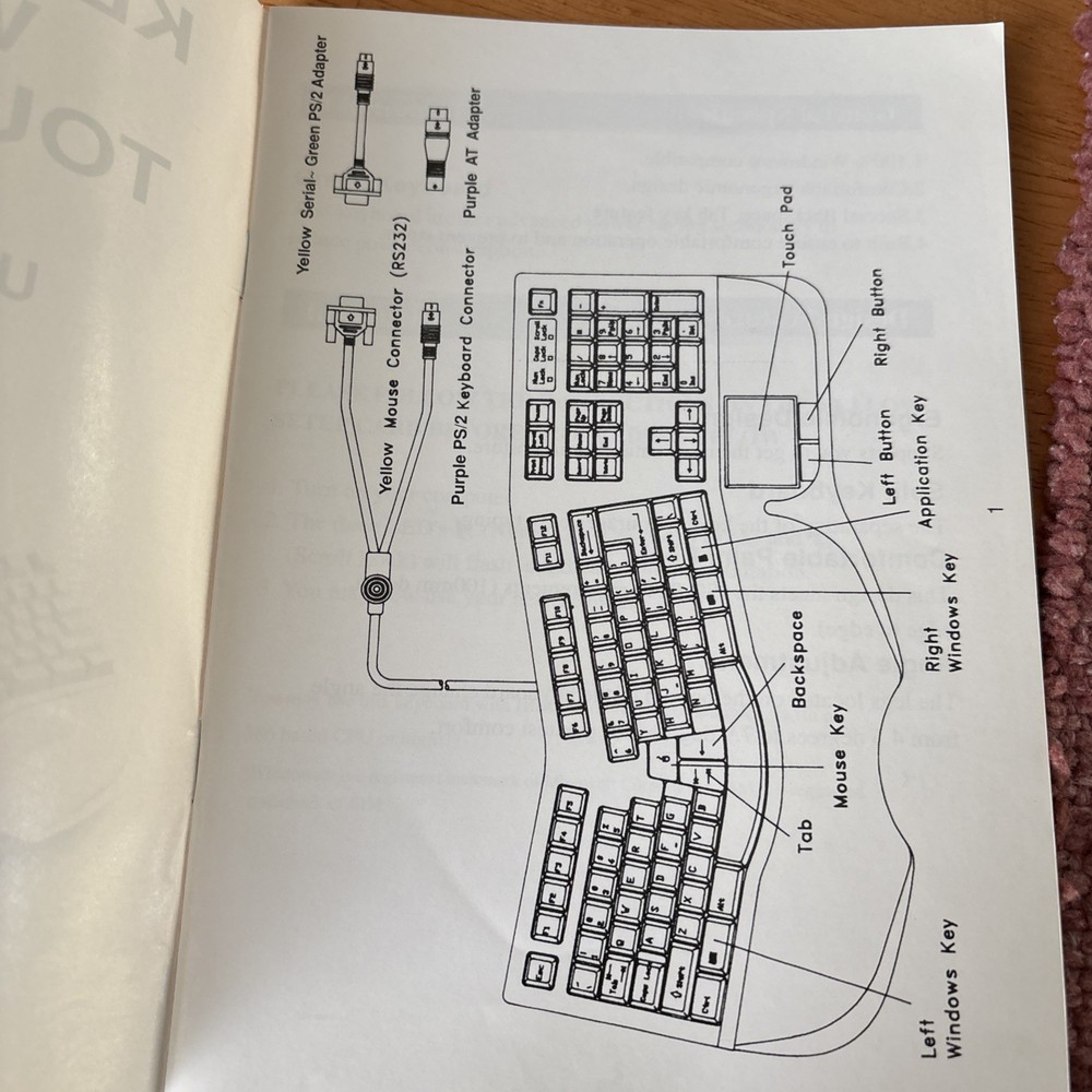 Ergonomic Wired Keyboard & Mouse Vintage