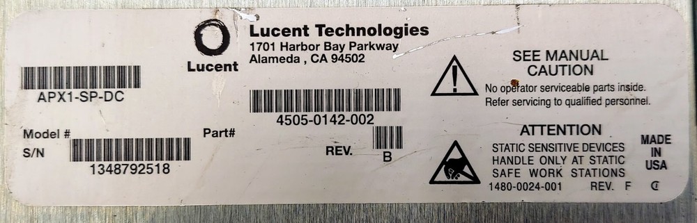 Lucent APX1-SP-DC APX 1000 DC power supply