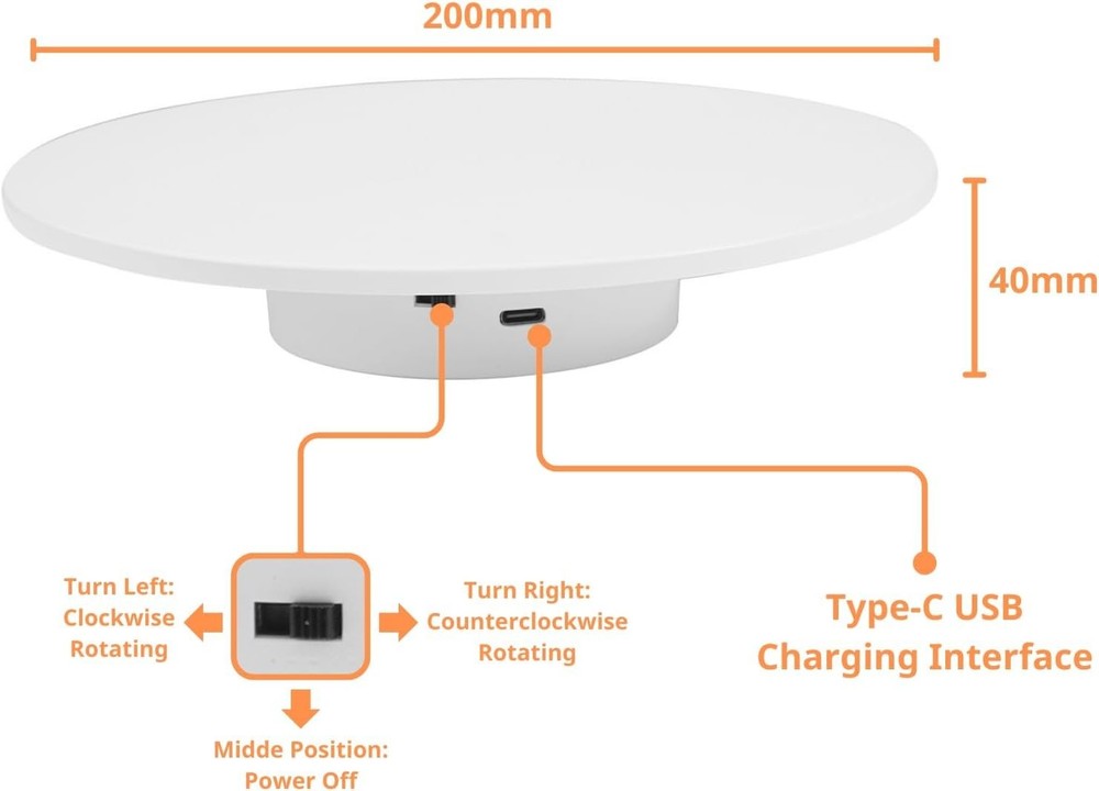 Motorized Rotating Display Stand,7.87Inch /11LB Load, 360 Degrees