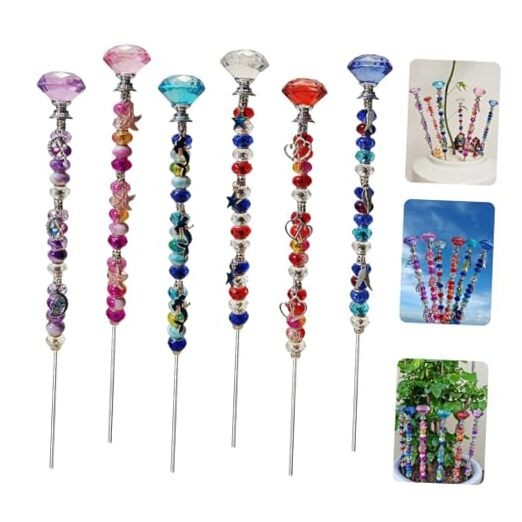 140Pcs DIY Garden Stakes Decorative Beadable Items for Different Diamonds