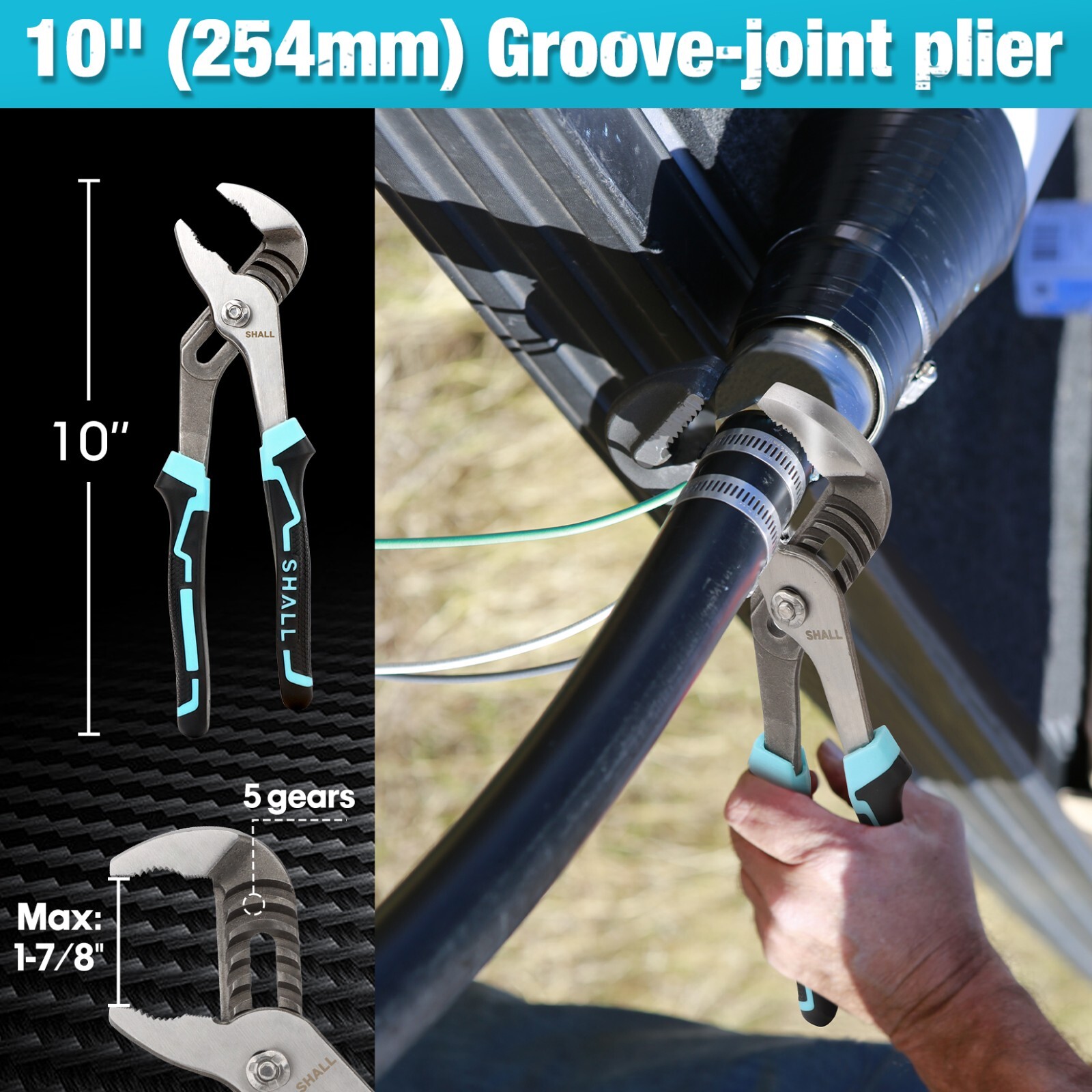 SHALL 4-Piece Pliers Set, Pliers Tool Set, Two-Color TPR Handle