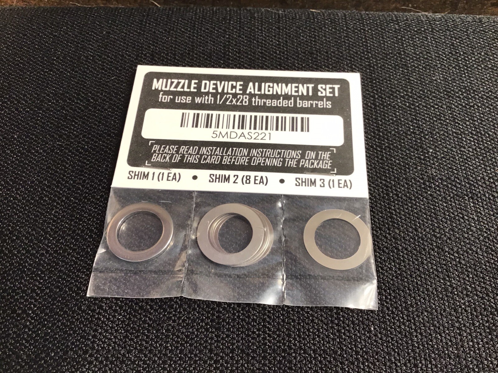 Muzzle Device Alignment Set 1/2x28 Threaded Barrels Shim Kit 5MDAS221