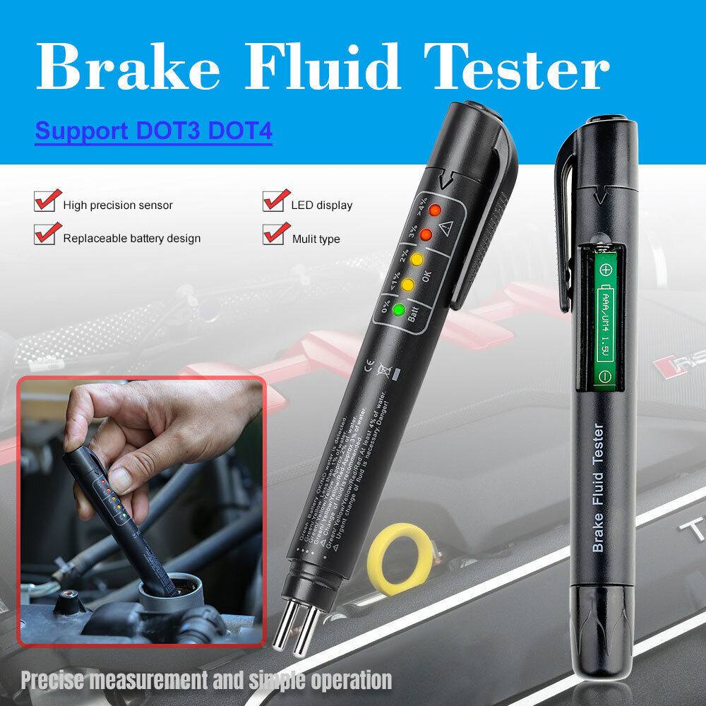 MUCAR Car Fluid Liquid Tester Oil Moisture Tester 5 LED Indicator Pen Brake
