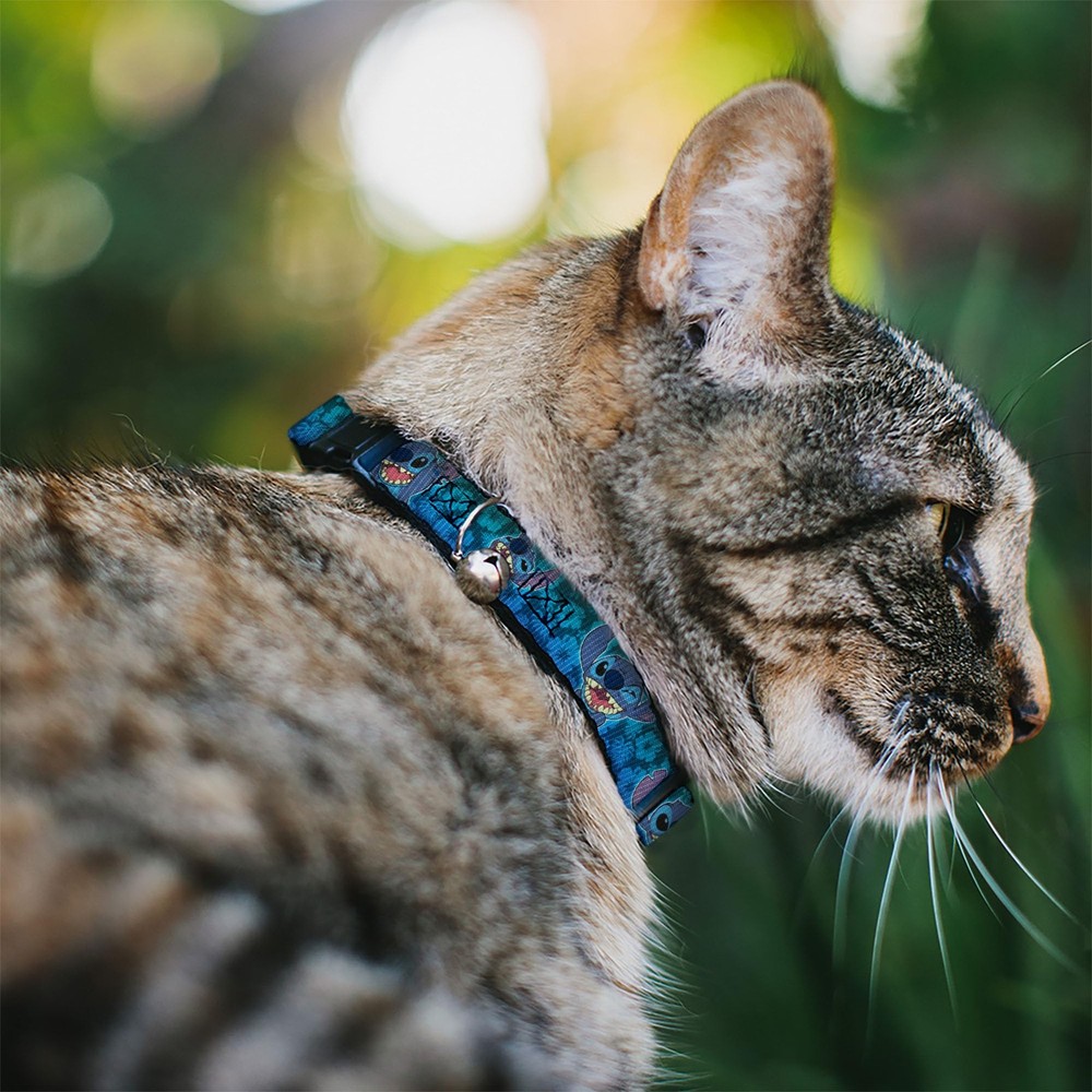 Multicolor Narrow Medium Cat Collar 8-12 Inch with Original Artwork