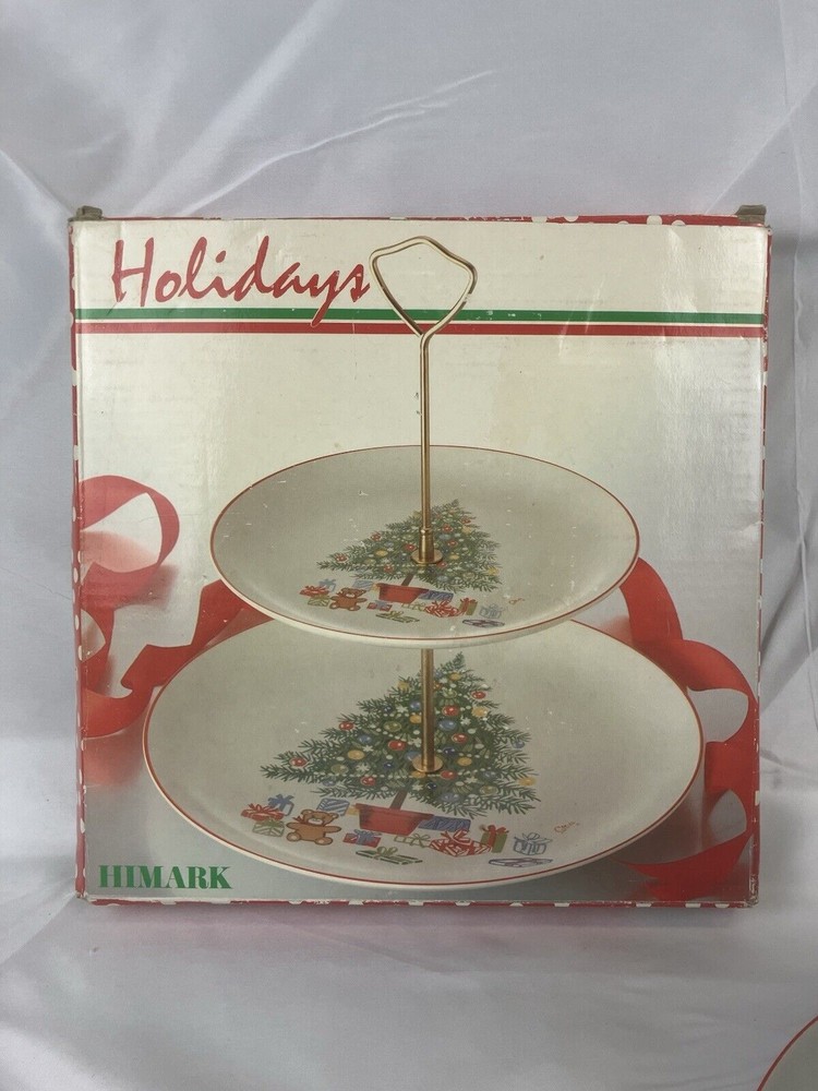 Himark Holidays Christmas Serving Tray Ceramic 1987 Original Box