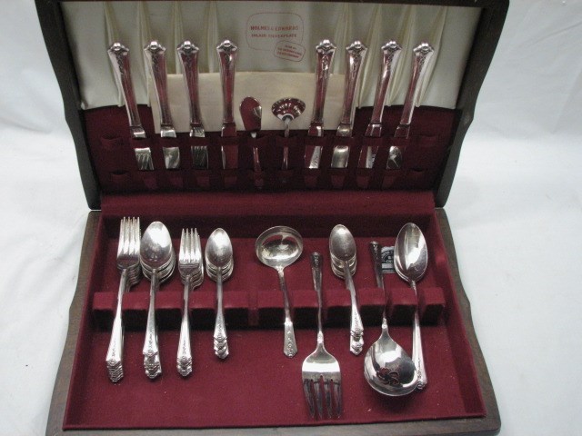 HOMES & EDWARDS SPRING GARDEN SILVER PLATE FLATWARE 55 PC SET