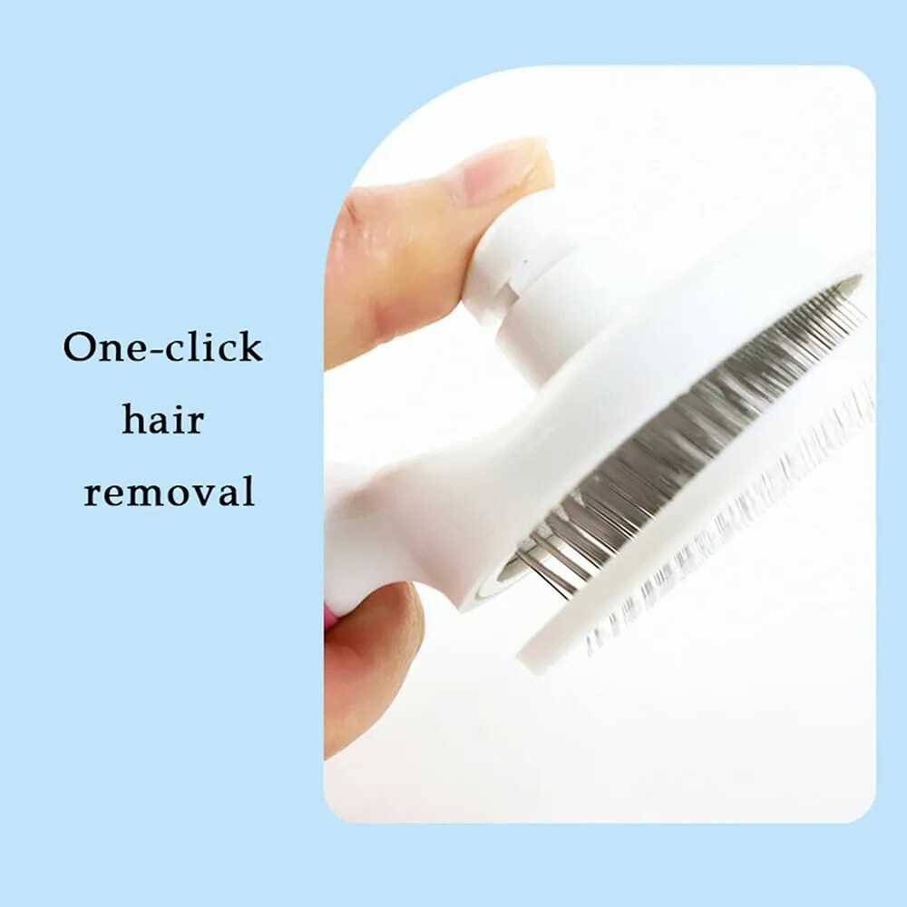Pet Grooming Brush: Self-Cleaning Slicker Comb with Massage Function