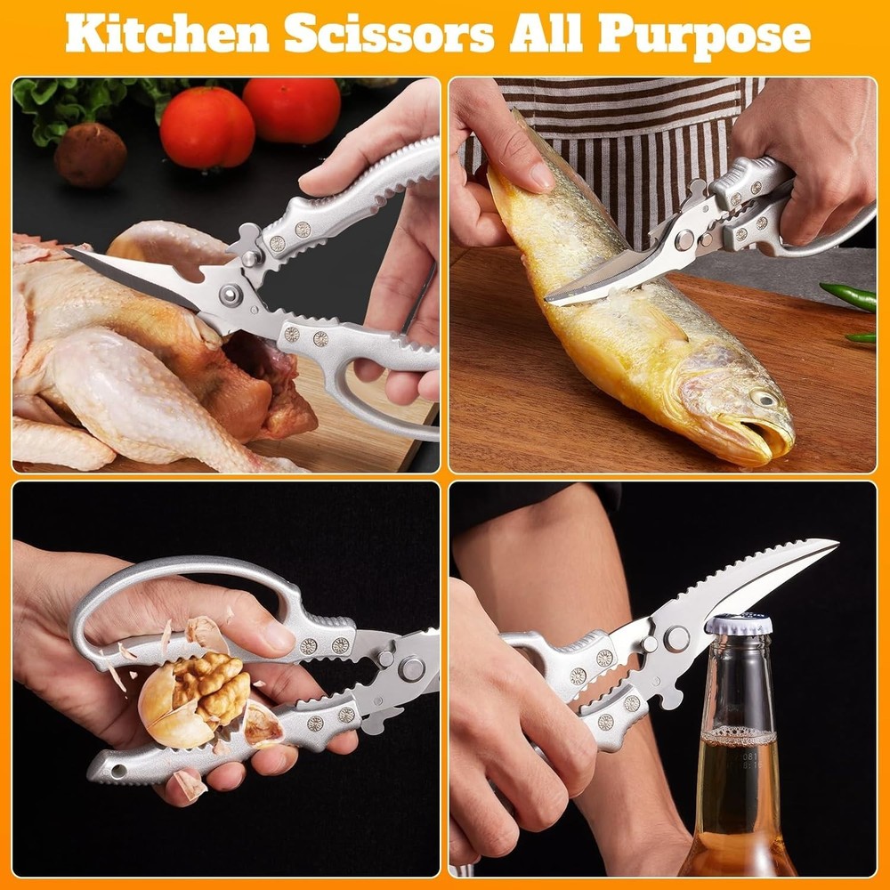Heavy Duty Kitchen Scissors: Multi-Purpose Poultry Shears for Effortless Cutting