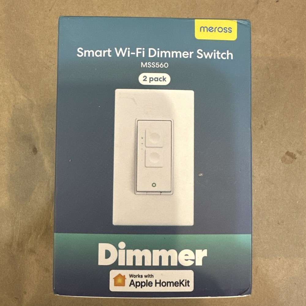 Smart Dimmer Switch, Single Pole WiFi Light Switch Apple HomeKit Alexa 2 Pack