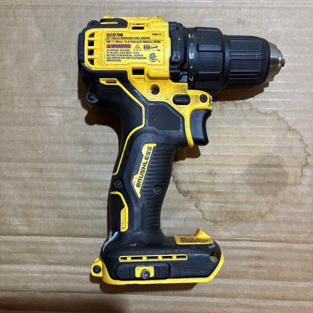 DEWALT DCD708 ATOMIC 20 Volt Max Li-Ion 1/2” Brushless Drill Driver works