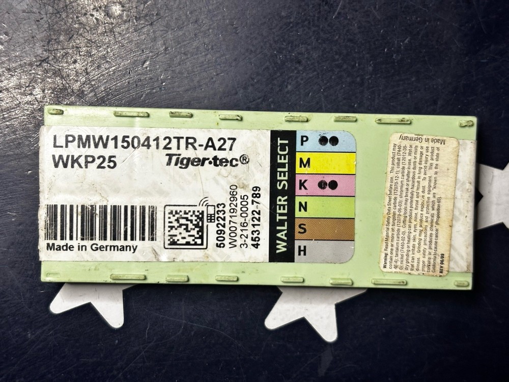 WALTER LPMW150412TR-A27 WKP25 Solid Carbide Milling Insert 5092233 7 Inserts