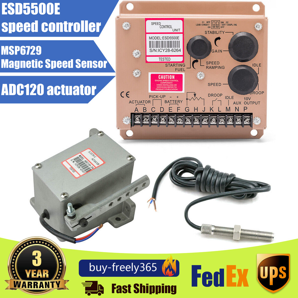 12V Governor ESD5500E Series Electronic Engine Speed Controller +ADC120 Actuator