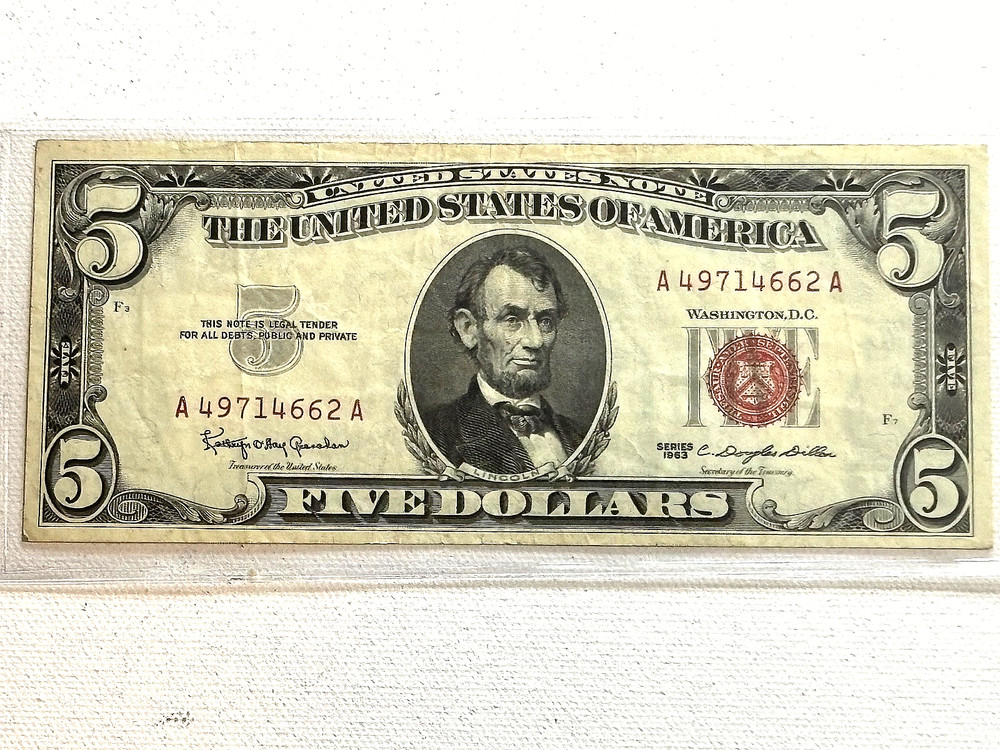 Tender Note's $5.00 Silver-Certificate star-note / Red note's / $2.00 Red-Seal