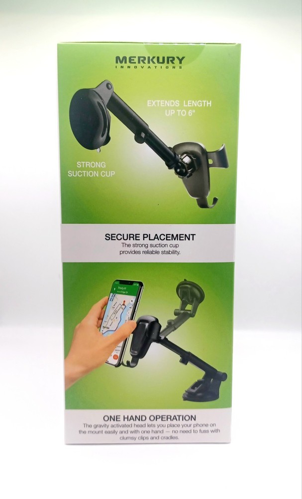 Merkury Innovations - Gravity Mount For Windshield & Dashboard Extendable Neck