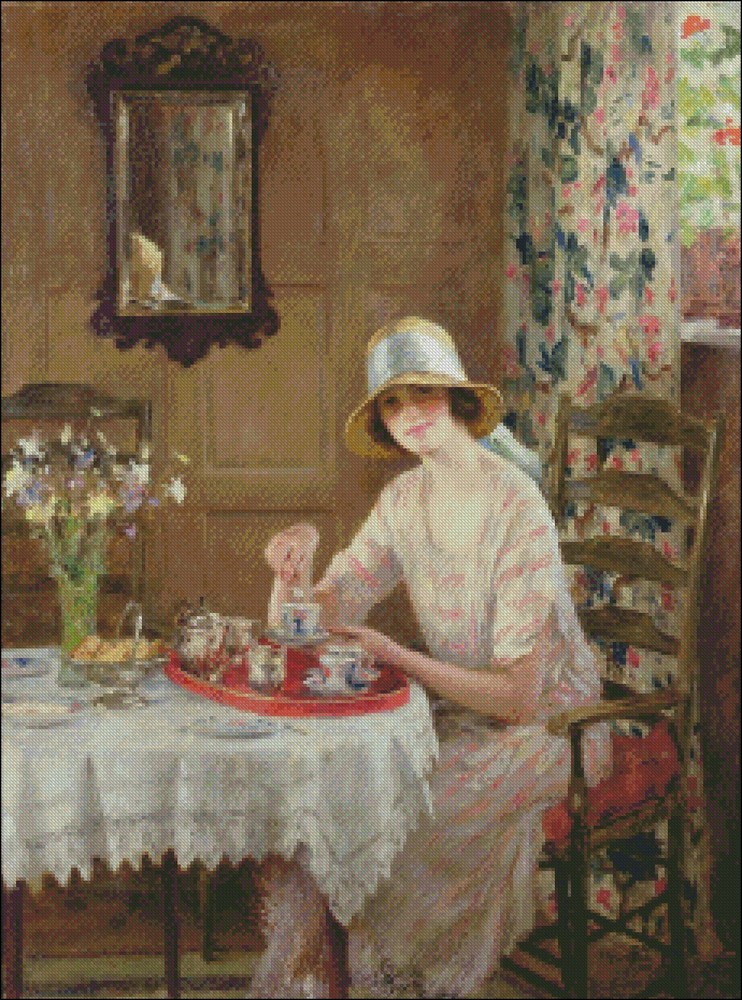 Afternoon Tea - DIY Chart Counted Cross Stitch Patterns Needlework Embroidery