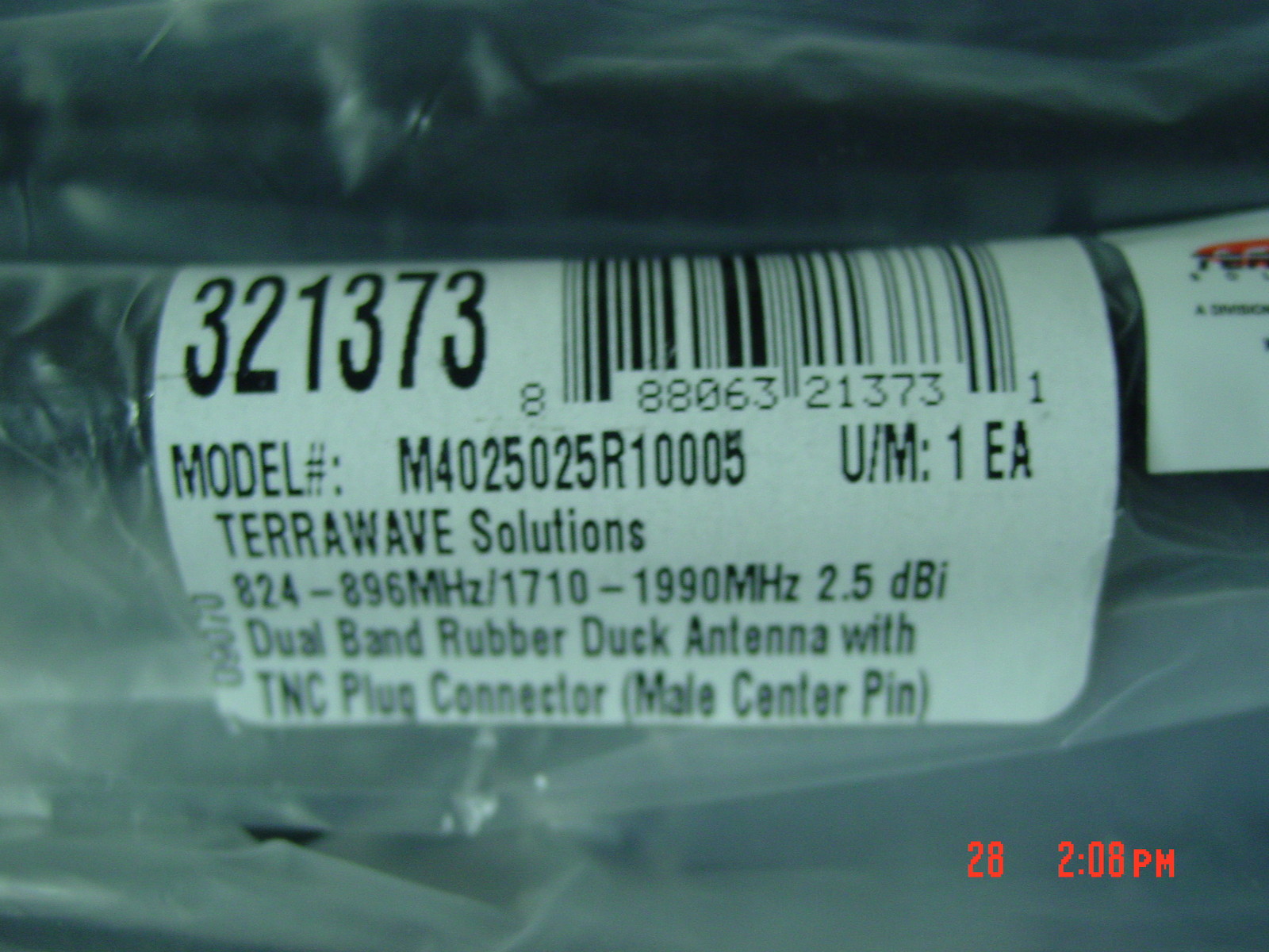 Terrawave Solutions Dual Band Rubber Duck Antenna 824-896mhz / 1710-1990mhz