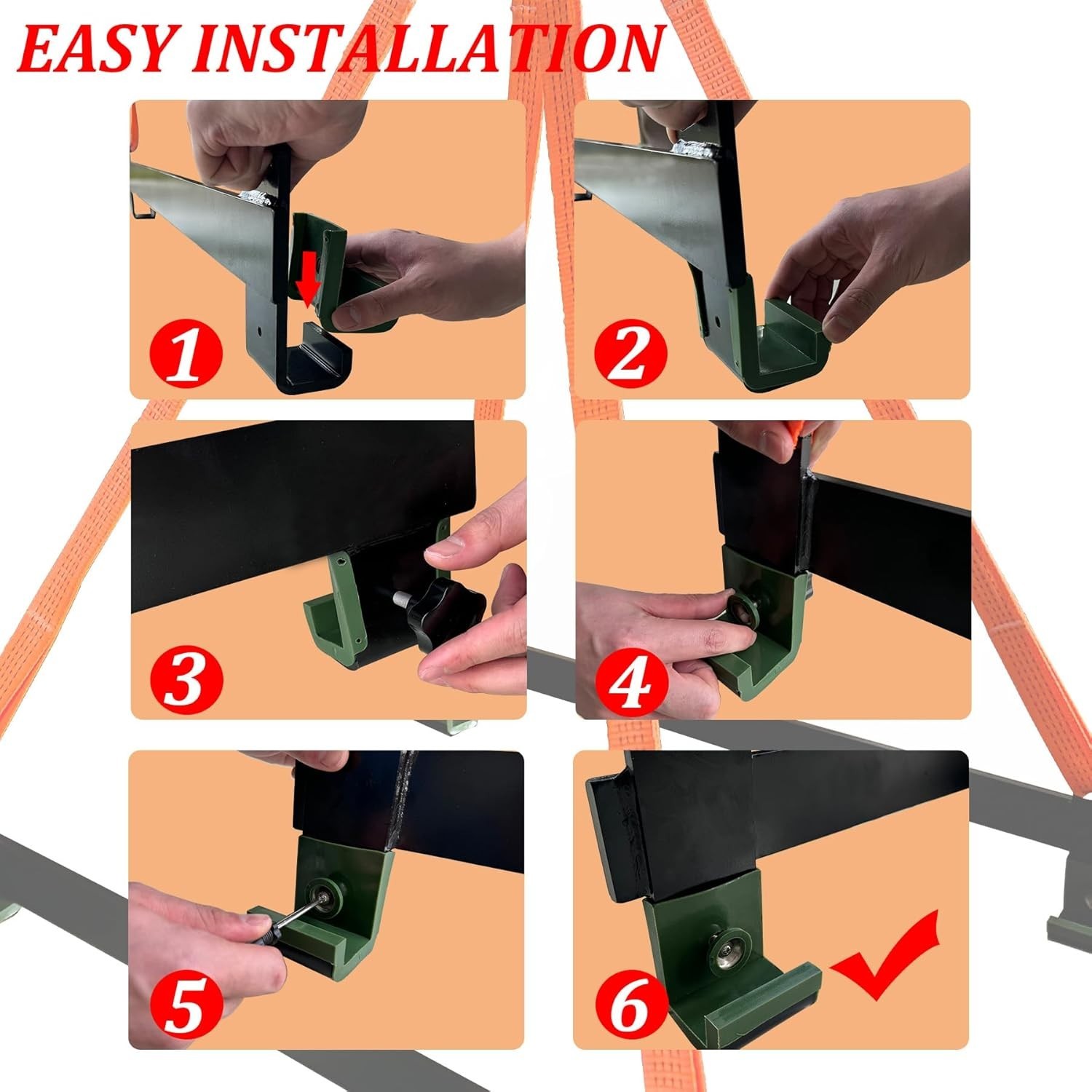 2800 lb ,43'' Watercraft Sling with Heavy duty powder-coated Steel Bracket,Po...