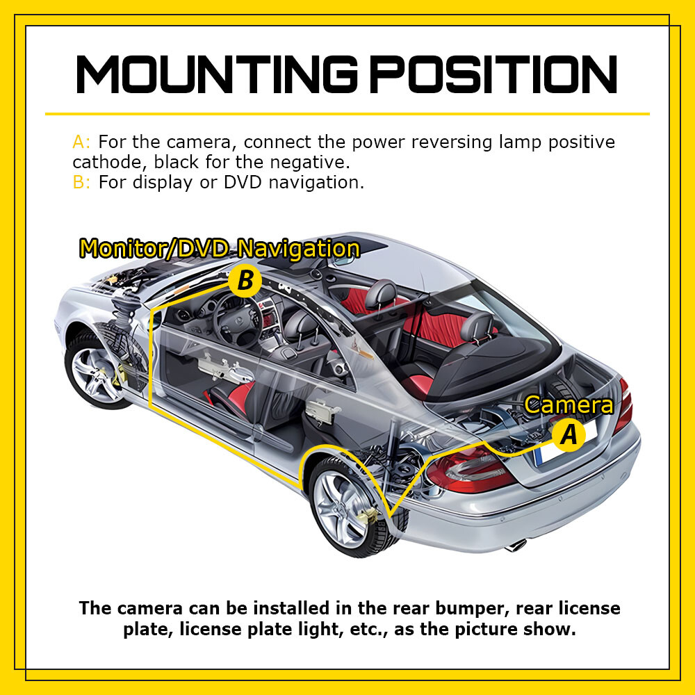 Car Front/Side/Rear View Reverse Backup Night Vision Parking Camera 170°CMOS T