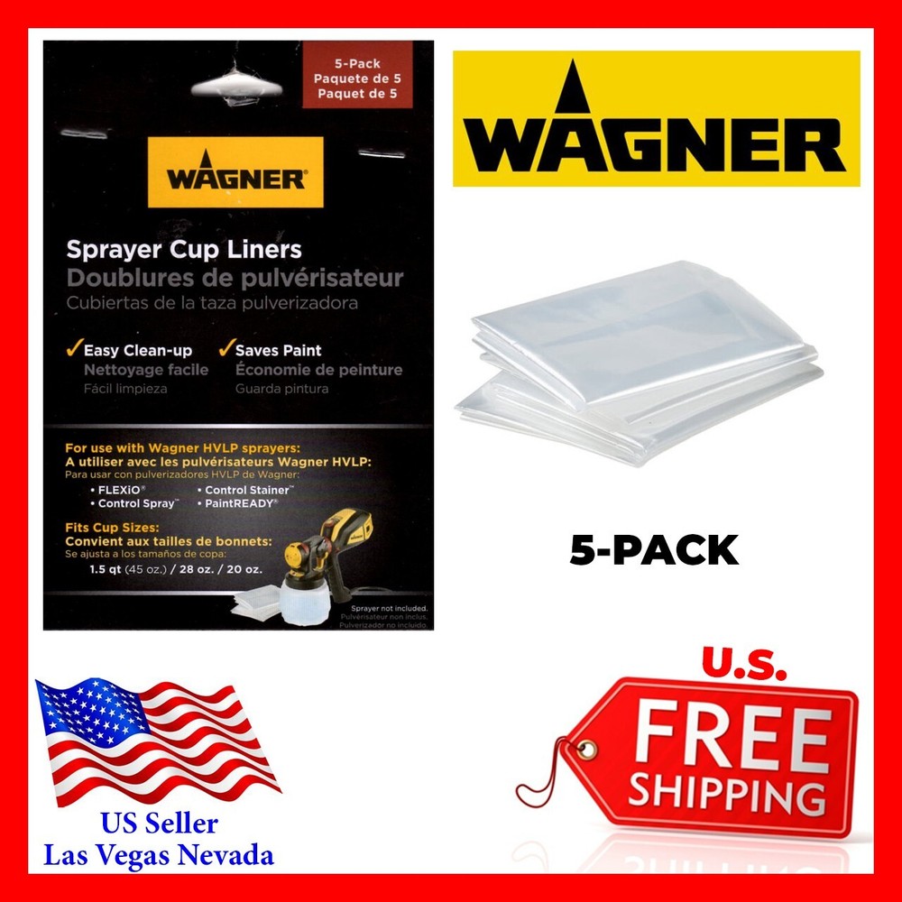 Wagner Sprayer Cup Liners: - 5-Pack - Free Shipping